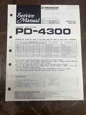 Pioneer PD-4300 Lettore CD Manuale di servizio *Originale*