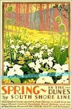 Illinois Central 1928 Spring In The Dunes Vintage Poster Print Retro Style Art
