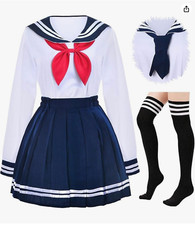 Classic Japanese School Girls Sailor Dress Shirts Uniform Anime Cosplay