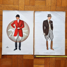 Equitazione Moda Anni 30 Uomo Figurino Abito Cavaliere Cavallo 1935