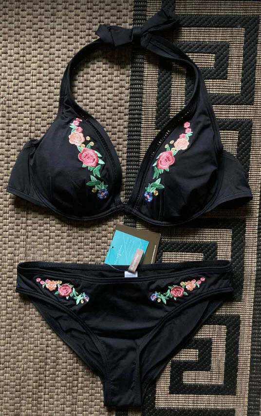 NEU: NECKHOLDER BIKINI MIT BLUMEN BESTICKT 36 38 40 42 F SUNSEEKER 84€ *19114605 - Bild 4 von 4