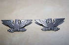 WW2 PATTERN US ARMY WAR EAGLES COLONEL METAL RANK BADGES SCREW POST PAIR
