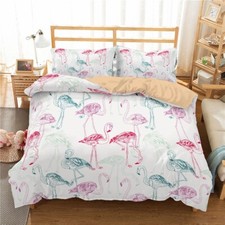 3D Flamingo Pattern Colorful Quilt Cover Set Duvet Cover Bedding Pillowcases
