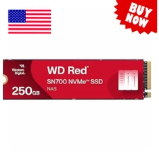 Western Digital 250GB WD Red SN700 NVMe SSD - WDS250G1R0C, Gen3 PCIe, 3,100 MB/s