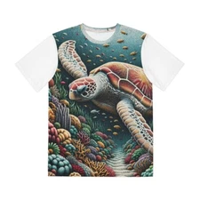 All Over Print Shirt Save Sea Turtles Conservation Coral Reef Retro Look Nature