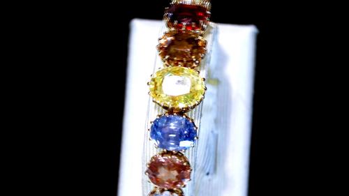 Antique Multi-Gemstone and 9K Yellow Gold Bangle - Circa 1900 - Video 1 of 1