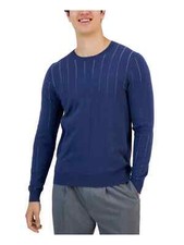 ALFANI Men's Blue Night Escape 100 Cotton Stripe Pullover Knit Sweater 2XL
