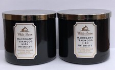 2 Bath Body Works MAHOGANY TEAKWOOD High Intensity Large 3 Wick Candle 14.5 oz