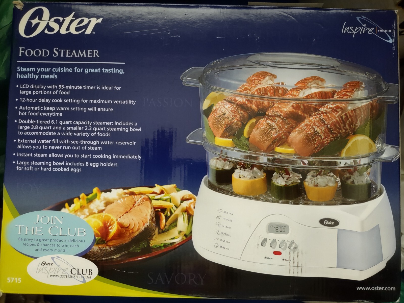 Brand New Digita Oster Food Steamer 5715 w/DoubleTiered, 6 & 4qt