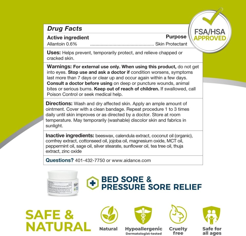 Terrasil 3X Action All Natural Bed Sore & Pressure Sore Relief Ointment