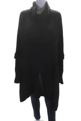 Design Lab Womens Womens Turtleneck Sweater Black Grey Cotton Blend Size Large