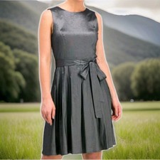 *NWT TOMMY HILFIGER Dress Women's 10 (M/L)  Fit And Flare Metallic Charcoal 
