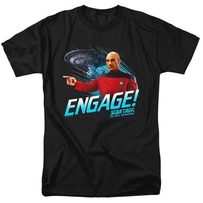 Star Trek The Next Generation Engage! Picard New CBS Licensed Adult T-Shirt