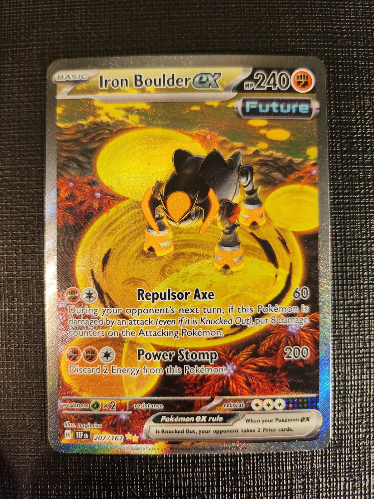Pokemon TCG Iron Boulder ex 207/162 SV05 Temporal Forces Secret Rare Full Art