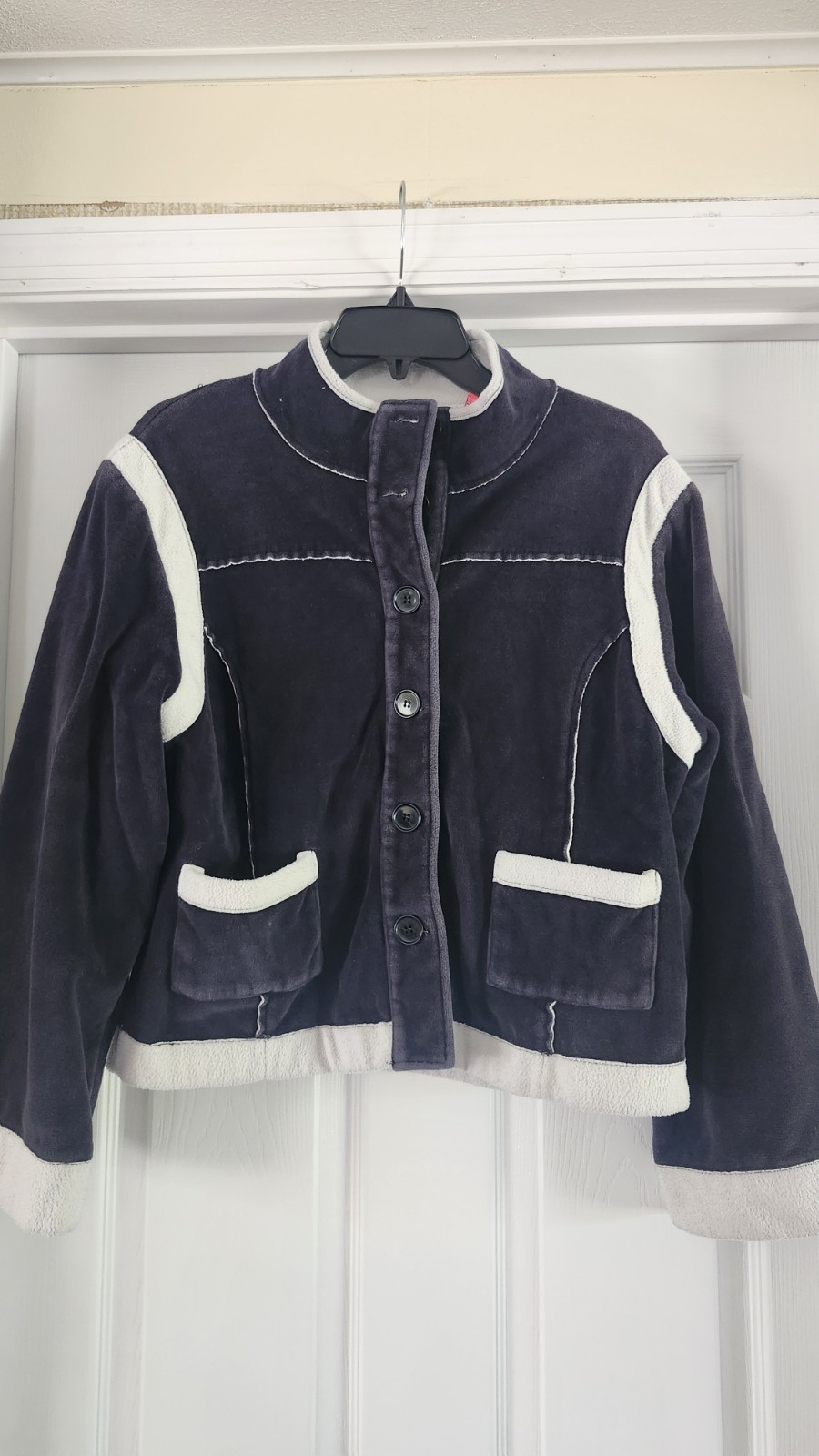 Contact New York Women’s Button up Fleece Jacket – Gray – Size Large (L/G)