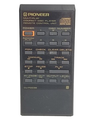 Pioneer CU-PD039 Remote Control Multi-Play Compact Disc Player Genuine WORKS 