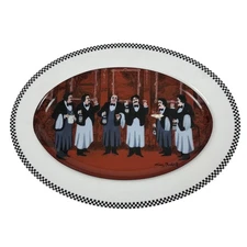 Williams Sonoma Guy Buffet Waiters Oval 16" Serving Platter Checkerboard