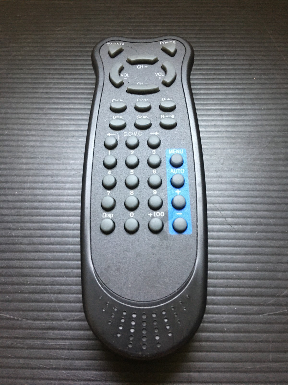 Control For Tv/catv/vcr/cable Box W/ C.c./v.c. +100 Button
