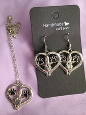 Paw Print Earring Necklace Set