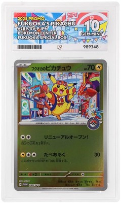 ACE Perfect 10 Fukuoka's Pikachu Promo Ace Label Japanese Graded