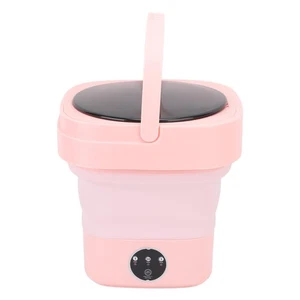ɪFolding Washing Machine Pink 8L 3 Modes With Drainage Basket Foldable