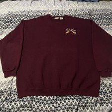 Vintage 90’s Eddie Bauer Crewneck Size XL Maroon Cotton Made in USA Retro Y2K