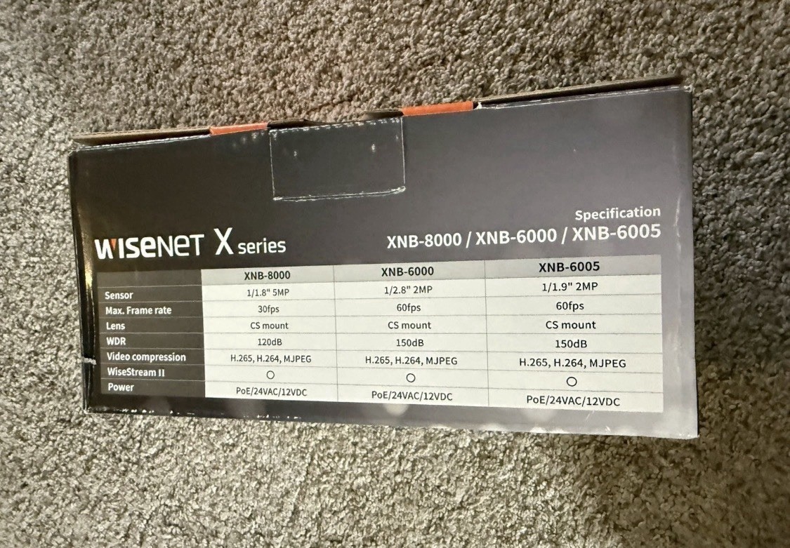 かcqぬwghb Hanwha Vision XNB-8000 WiseNet X Series 5MP Network IP Security