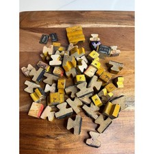 Vintage Wood Stamp Letterpress Lot of 50 Set ABC Number Letter Stamp Craft