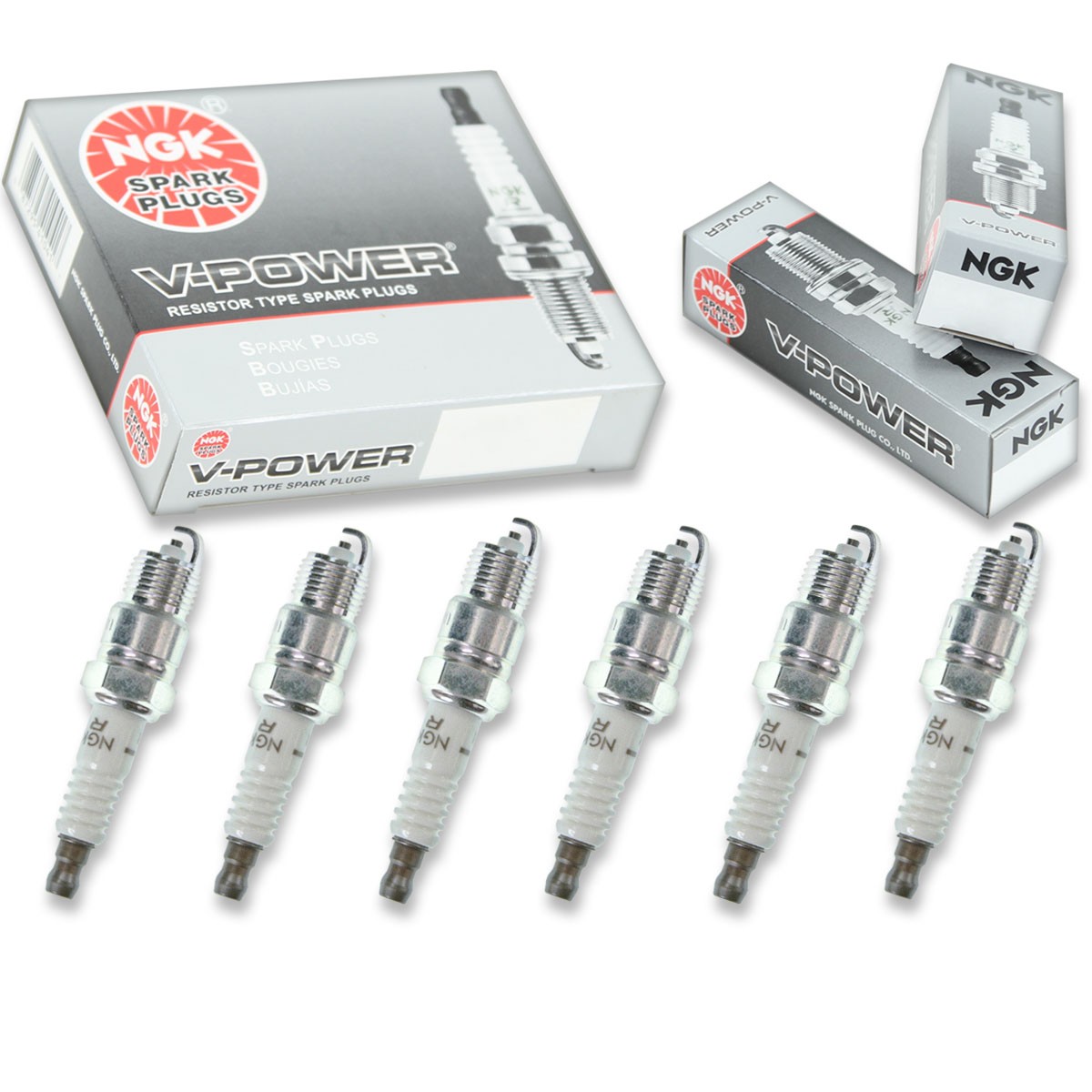 6 pcs NGK V-Power Spark Plugs for 1981-1984 Oldsmobile Toronado 4.1L V6 - mp