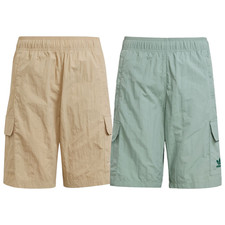 adidas Unisex Cargo Shorts Kids Beige Green Sizes 7-8Y to 15-16Y New