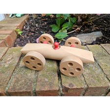 Vintage 1960's Creative Playthings Wooden Toy Racer by Fredun Snapur, Finland