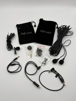 PoP Voice Lavalier Lapel Microphone Omnidirectional Mic USB C Set of 2 w/ Extras