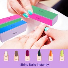 Bloque tampón de uñas de 4 vías bloque tampón brillo de uñas para uñas naturales y acrílicas pequeño