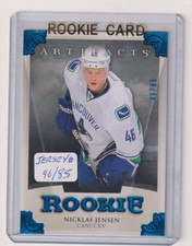 2013/14 UPPER DECK ARTIFACTS NICKLAS JENSEN SAPPHIRE HIS JERSEY  # 1/1 #ed 46/85