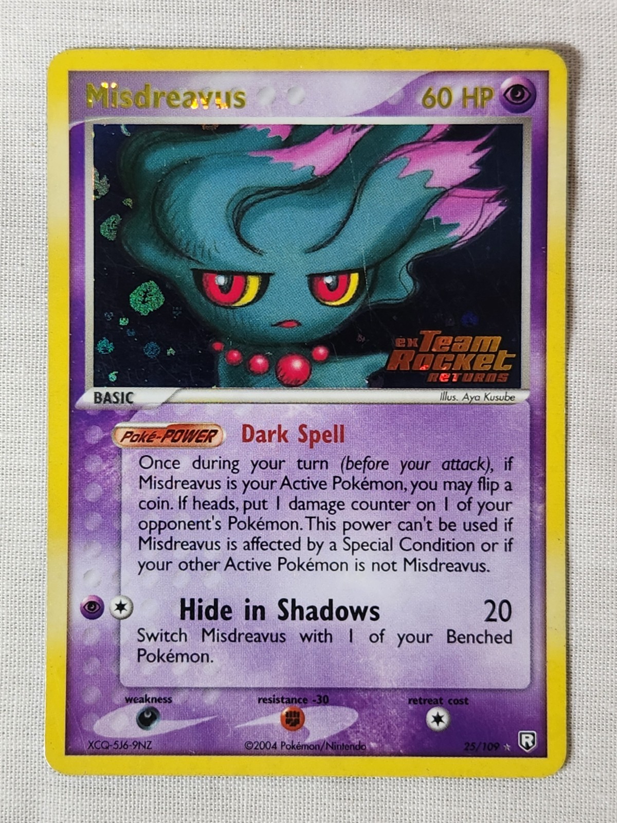 Played Misdreavus - Reverse Holo 25 Team Rocket Returns Pokemon TCG