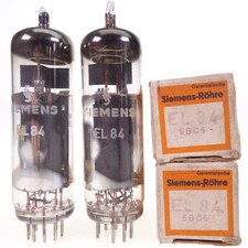 2x EL84 Siemens matched pair Radio Röhre tube NEW NOS