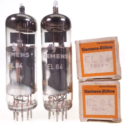 2x EL84 Siemens matched pair Radio Röhre tube NEW NOS - Bild 1 von 4