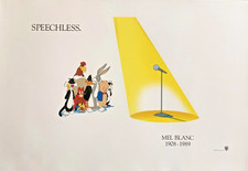 Warner Bros Mel Blanc Speechless 1908-1989 Litho Lithograph Print Poster