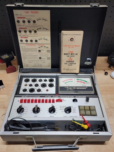 Sencore TC 28 Tube Transistor Tester "The Hybrider" W/ Tube Setup Book POWERS ON