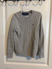 Vineyard Vines Kids Gray Cable Knit Crewneck Sweater Size 7