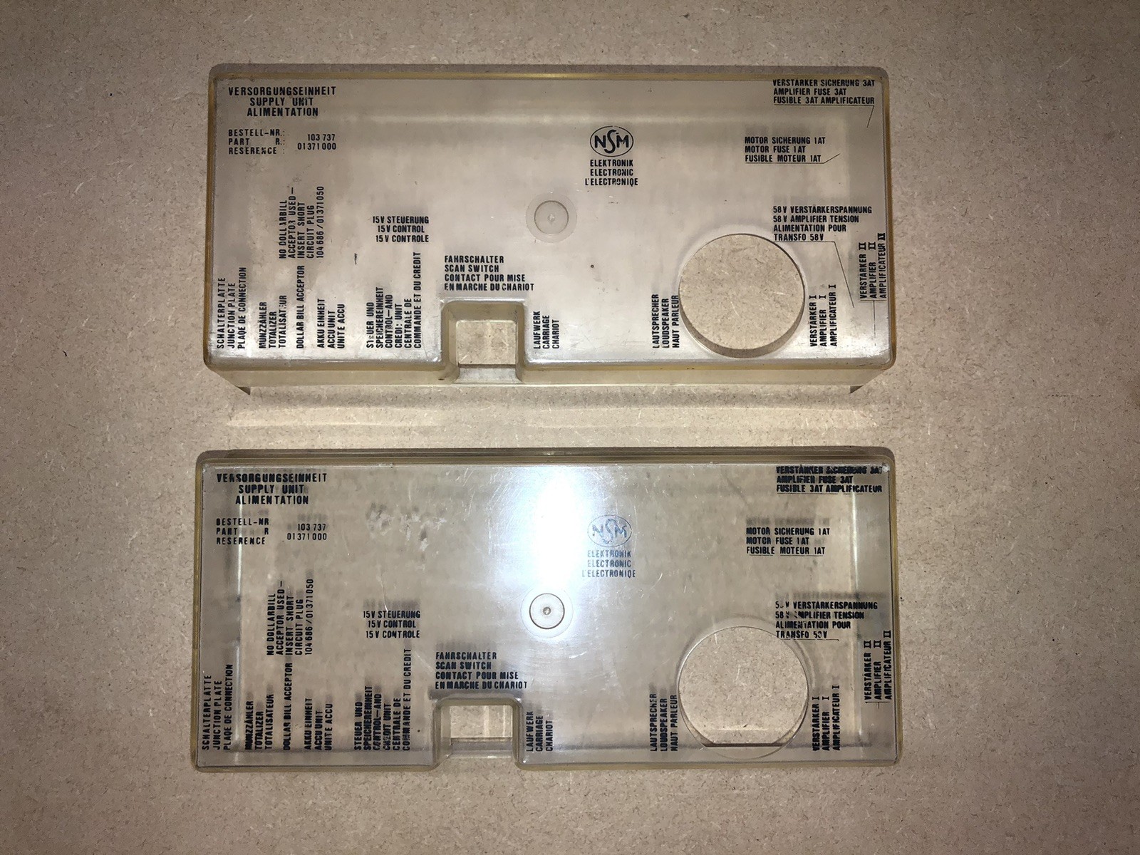 x2 Nsm Vinyl Jukebox Supply Unit PLASTIC COVER / CASE Parts
