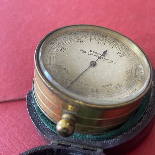 Antique A DOBBIE & SON brass pocket barometer untested for restoration.See pics - Picture 21 of 23
