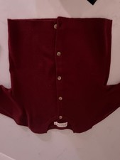 Bonpoint girls burgundy ribbed size 10 cardigan