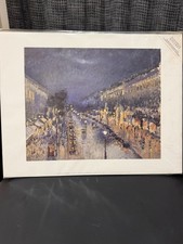 Camille Pissarro The Boulevard Montmartre at Night Paper Print Unframed