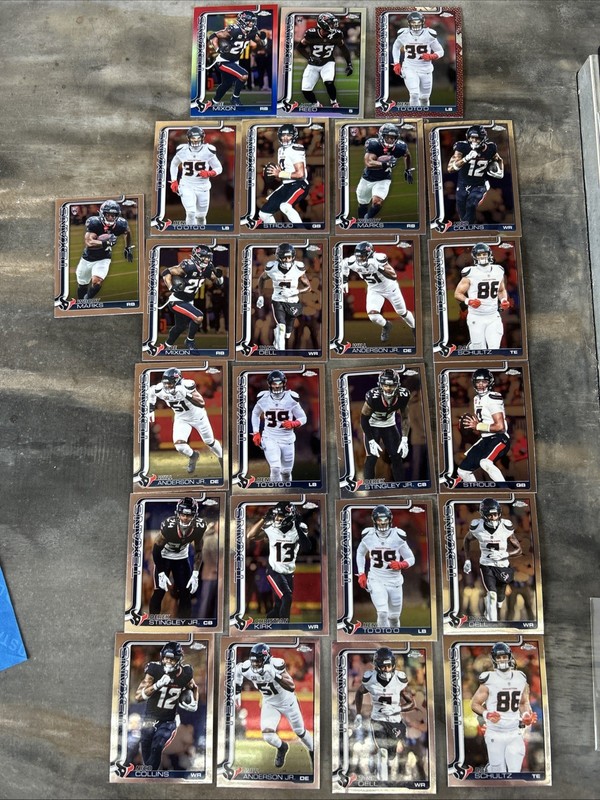 2025 Topps Chrome Houston Texans 24 Card Lot Refractors Rookies Stroud Marks
