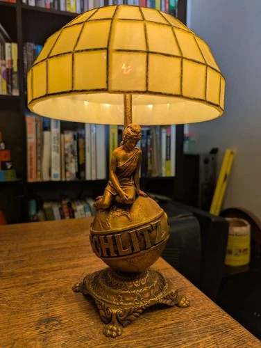 🍻RARE! 1970s Vintage Schlitz TABLE Light Lamp Beer Sign Americana VHTF -Tested!