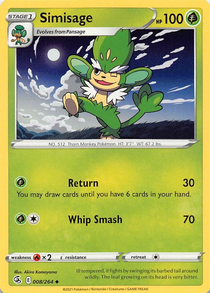 Simisage 008/264 Uncommon Non Holo Pokemon TCG