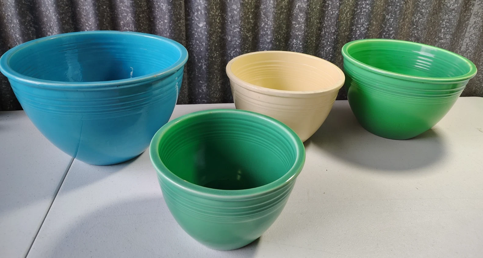 4 ~Fiesta Homer Laughlin Co 1936-1940 SET ~ #6 #5 #4 #3 ~ Nesting Mixing Bowls