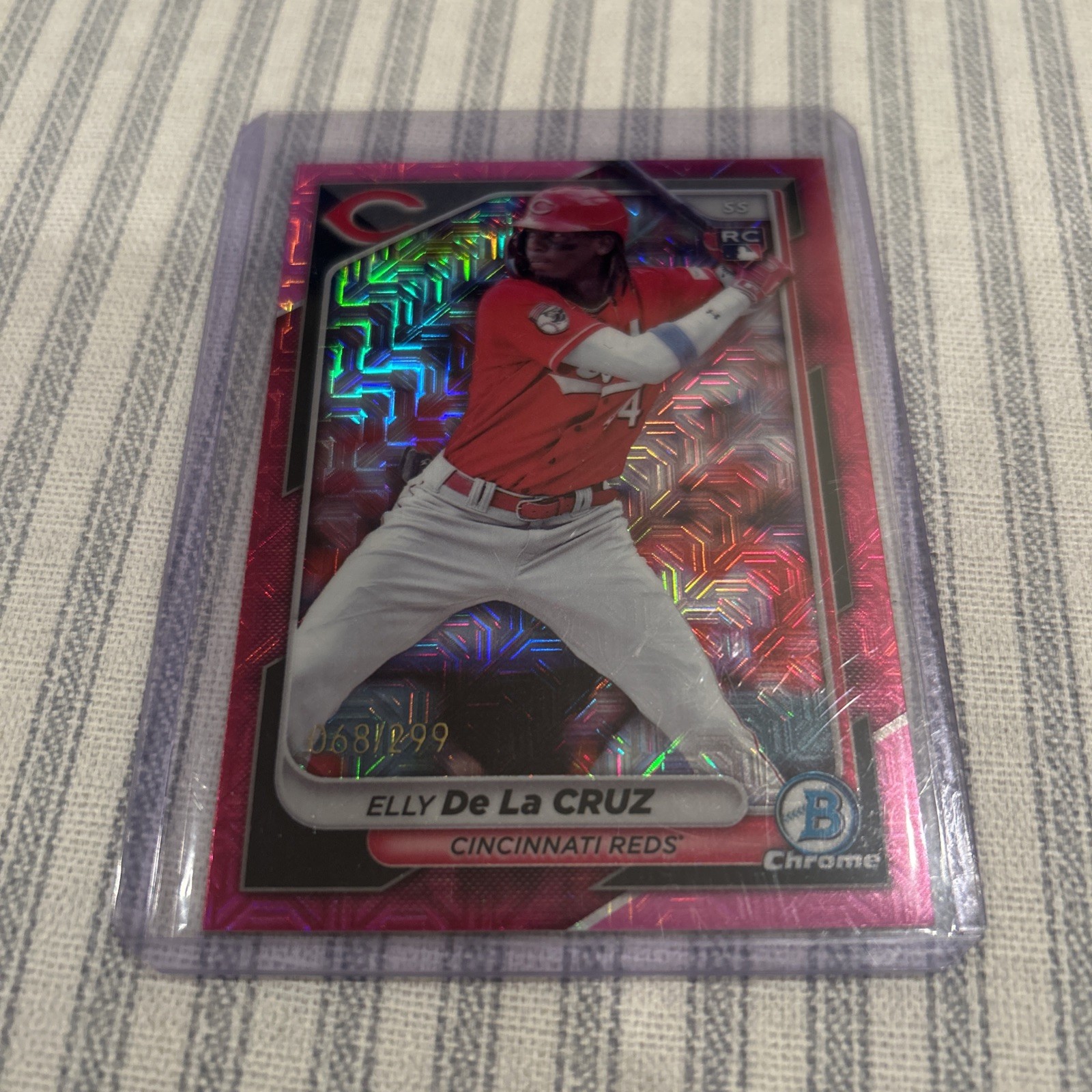 2024 Bowman Chrome Elly De La Cruz Fuchsia Refractor Rookie RC /299 #42 Reds