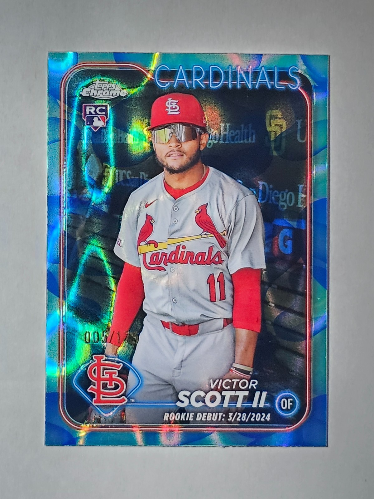2024 Topps Chrome Update Series - Rookie Debut Victor Scott II #USC55 Aqua &...